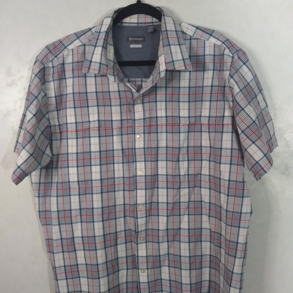 Van Heusen plaid button down shirt